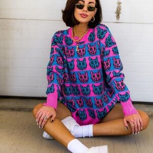 LALA Original Pink Cat Sweater S/M